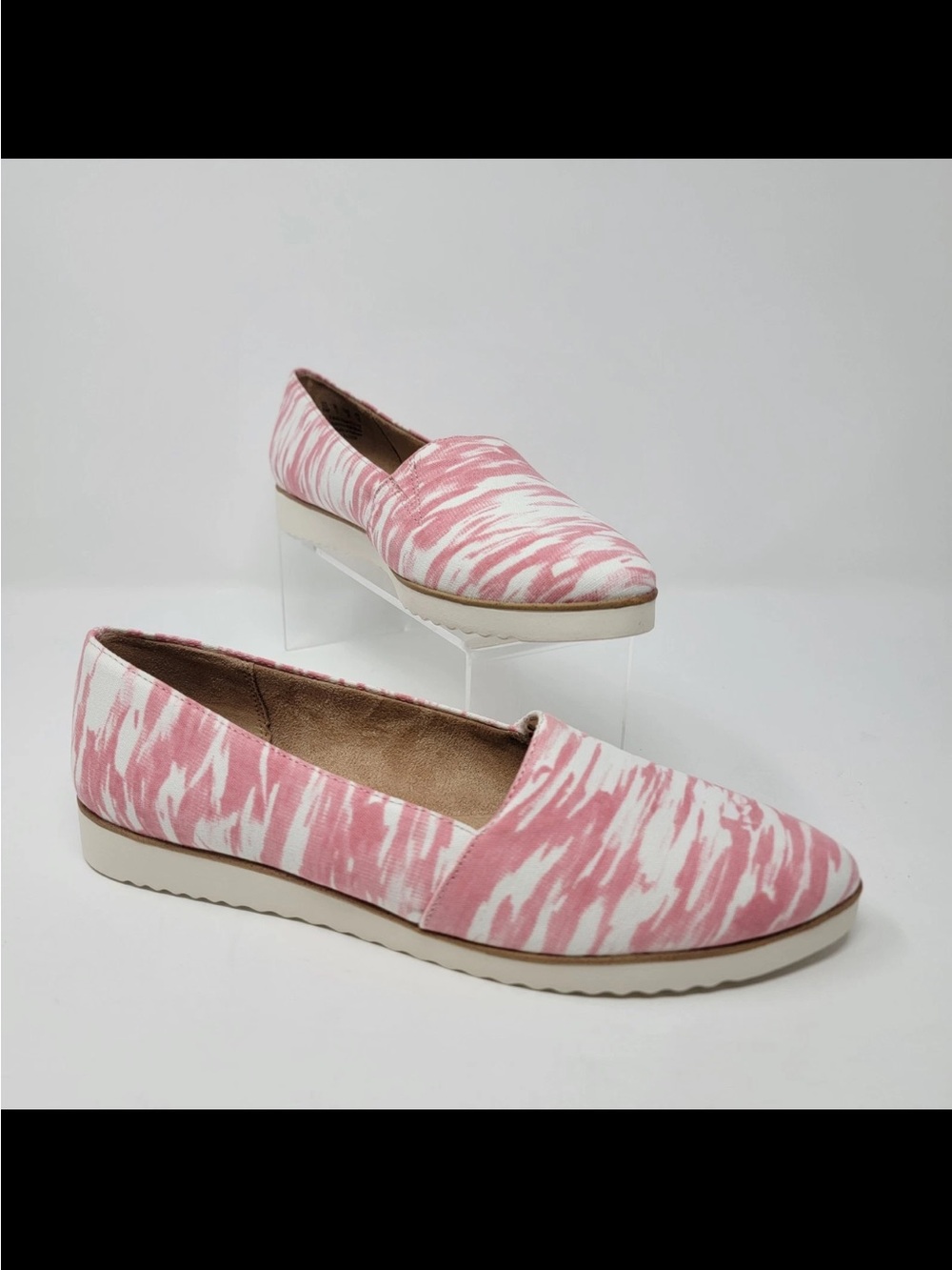 Life Stride Pink & White Patterned Slip-On padded Loafers